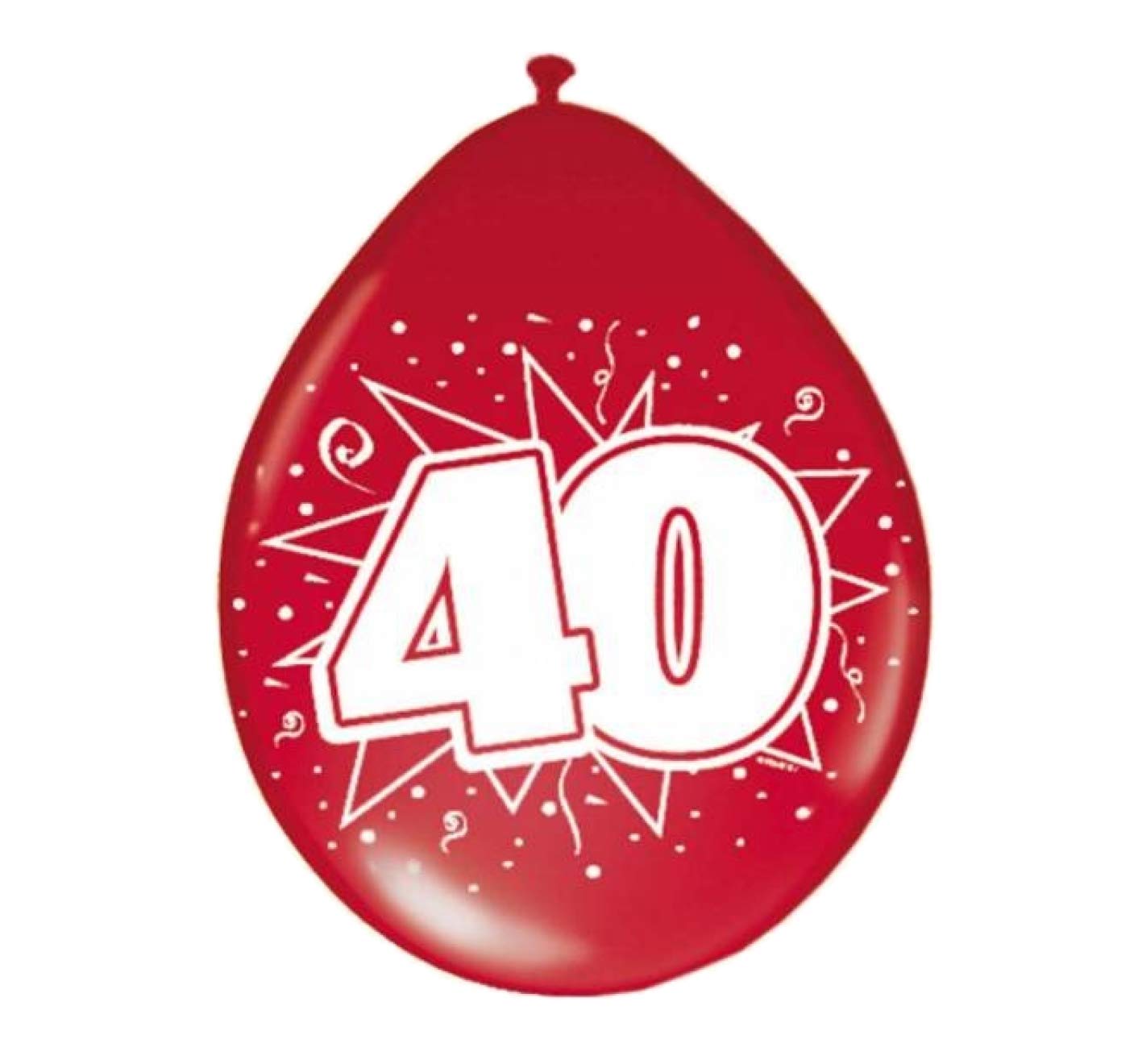 Folat 21475 Red 40th Birthday/Anniversary Balloons Ruby 8 Pieces
