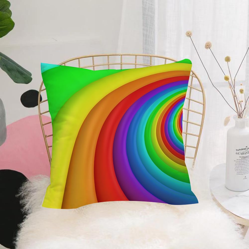 HYOSXW Cushion Cover,Throw Pillow Case Home Decorative for Living Room Bedroom Sofa Chair 16X16 Inch,Rainbow, rainbow colored semicircles becoming more and more,Pillowcase 40X40cm