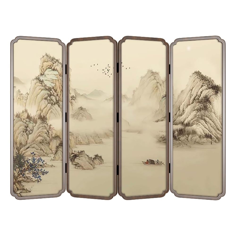 Privacy Screen Floor-standing Screen Partition Home Decoration Background Wall Living Room Porch Office Zen Retro Folding Room Divider
