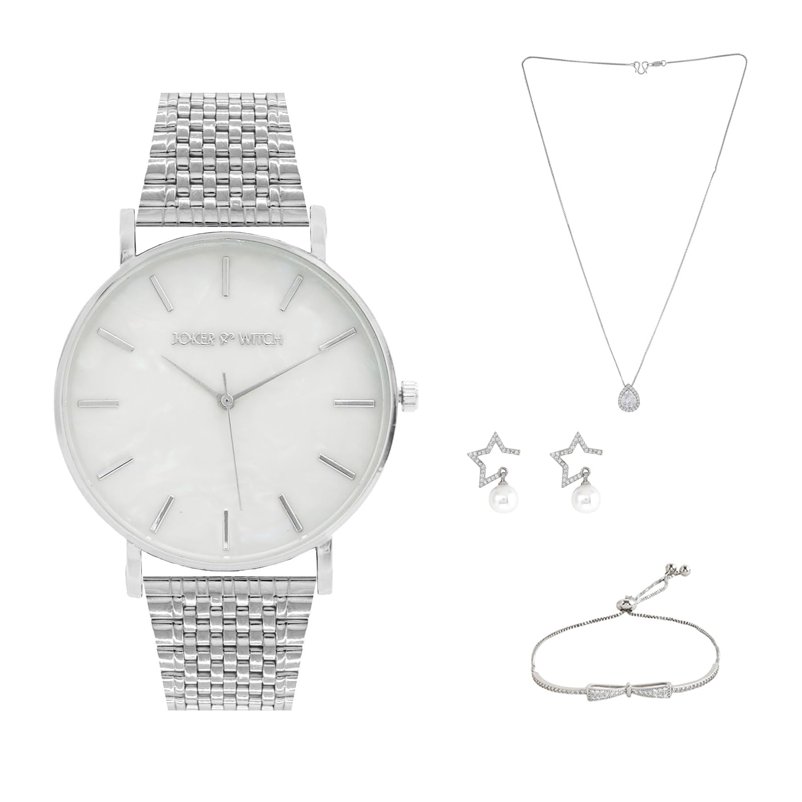 Joker & Witch Stainless Steel Women Analogue Honeydew Love Stack, Dial & Band Color: White (B0CD7BCFH5) Amazon Price History, Amazon Price Tracker