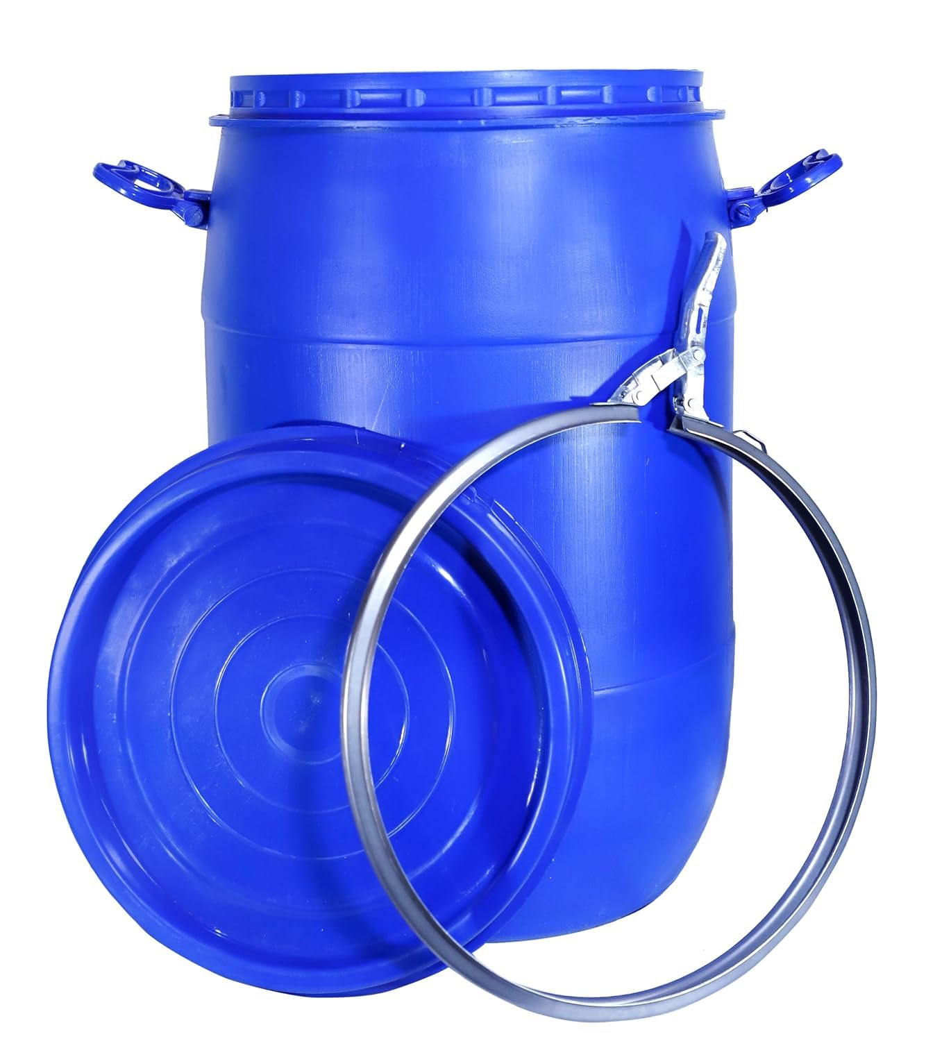 KGN TRADERS Durable and Multipurpose Plastic Water Storage Drums - 50 Liter with Secure Locking, Leak Proof Drum - Blue