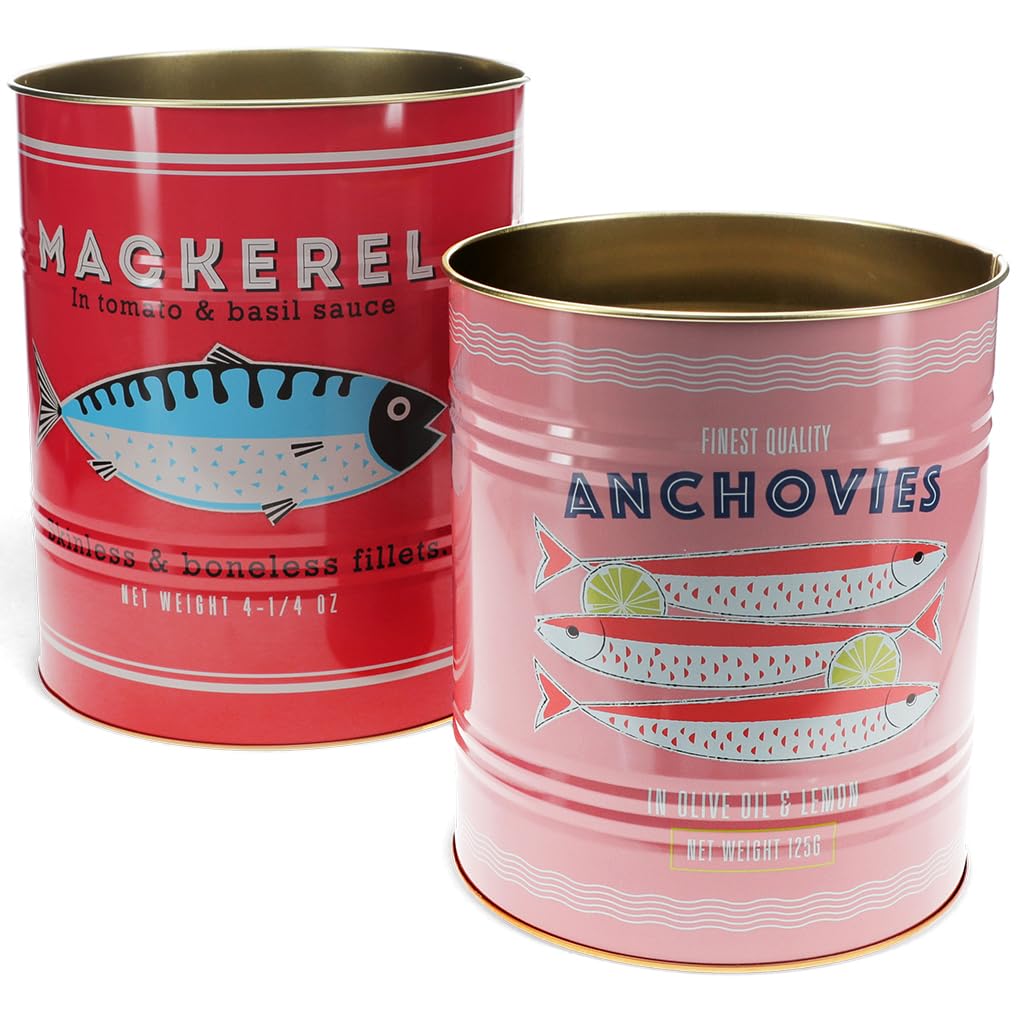 dotcomgiftshop Rex London Fish Storage Tins Set of 2 - Can Storage, XL — image 1