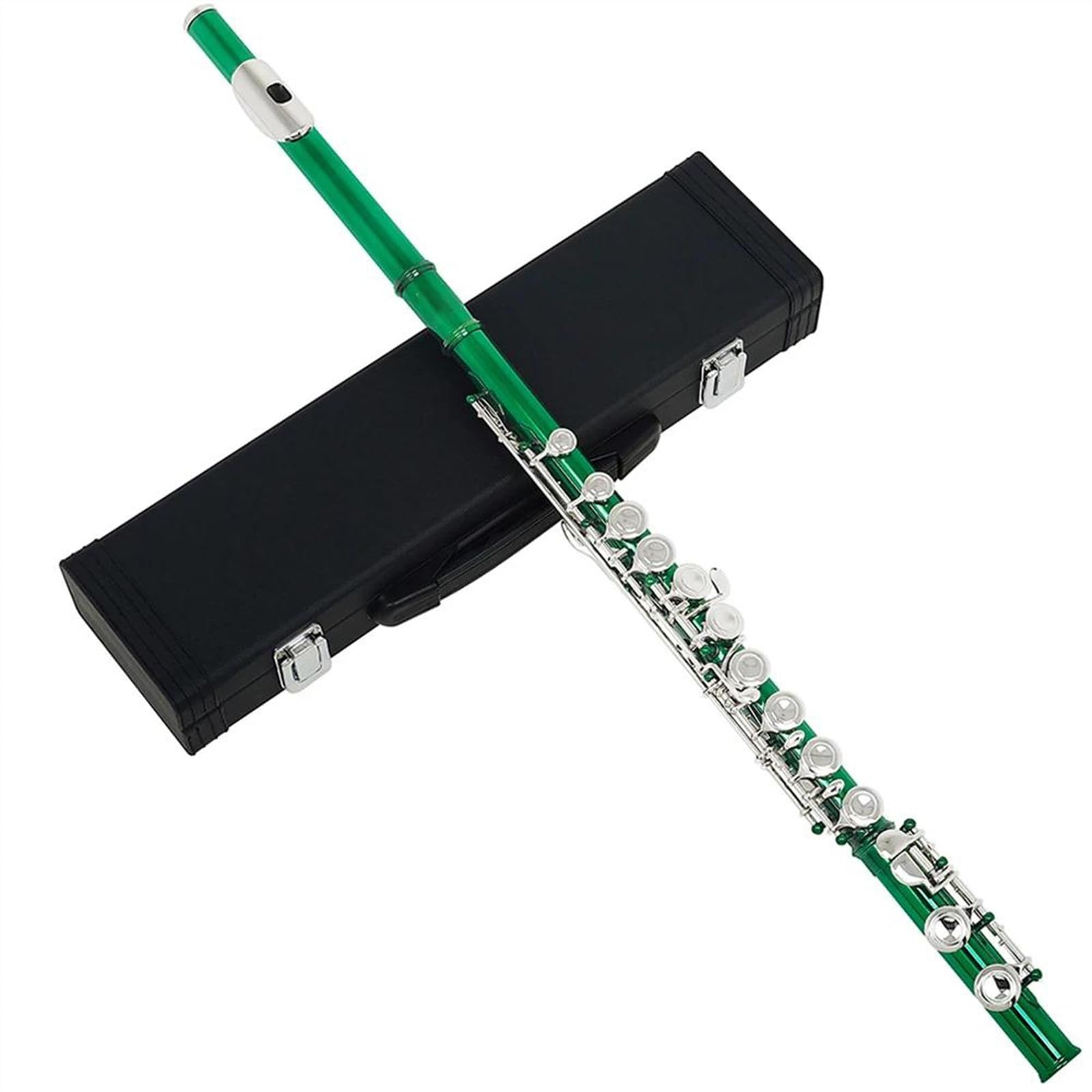 Flauta Verde De 16 Agujeros En Tono C Con Llave E Flauta De Cuproníquel De Concierto Con Bolsa Acolchada Y Accesorios Flauta Travesera Kit