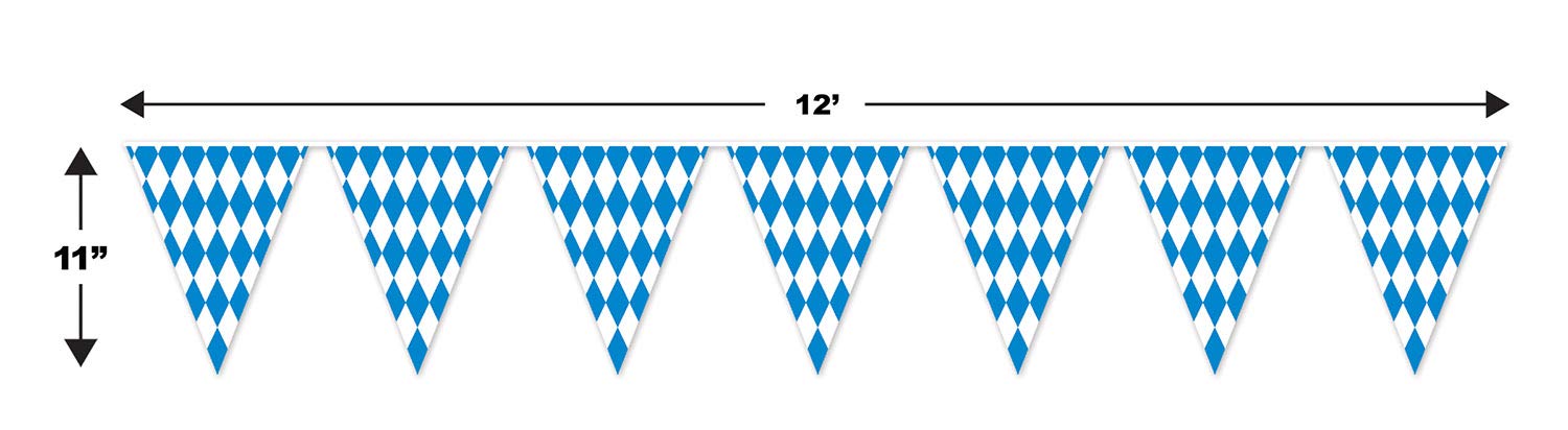 Beistle Plastic Oktoberfest Bavarian Pennant Banner For German Theme Party Supplies