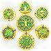MJDICEOK mertal dice Coin SRT 7 DND Coin dice Role Playing Dice D&D Dungeons and Dragons dice （Gold Green