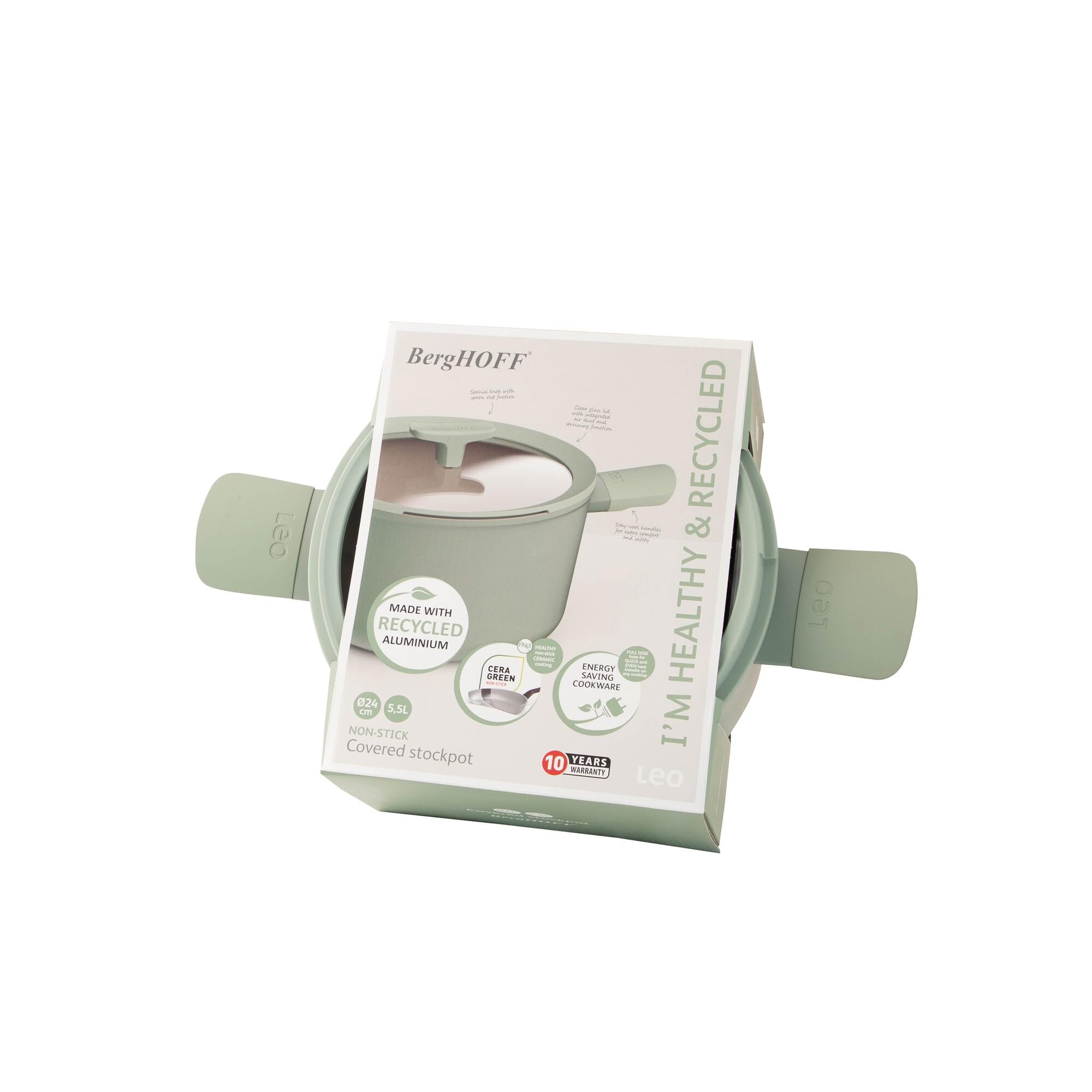 Berghoff Leo - Olla tapada antiadherente Balance Sage 24x14cm