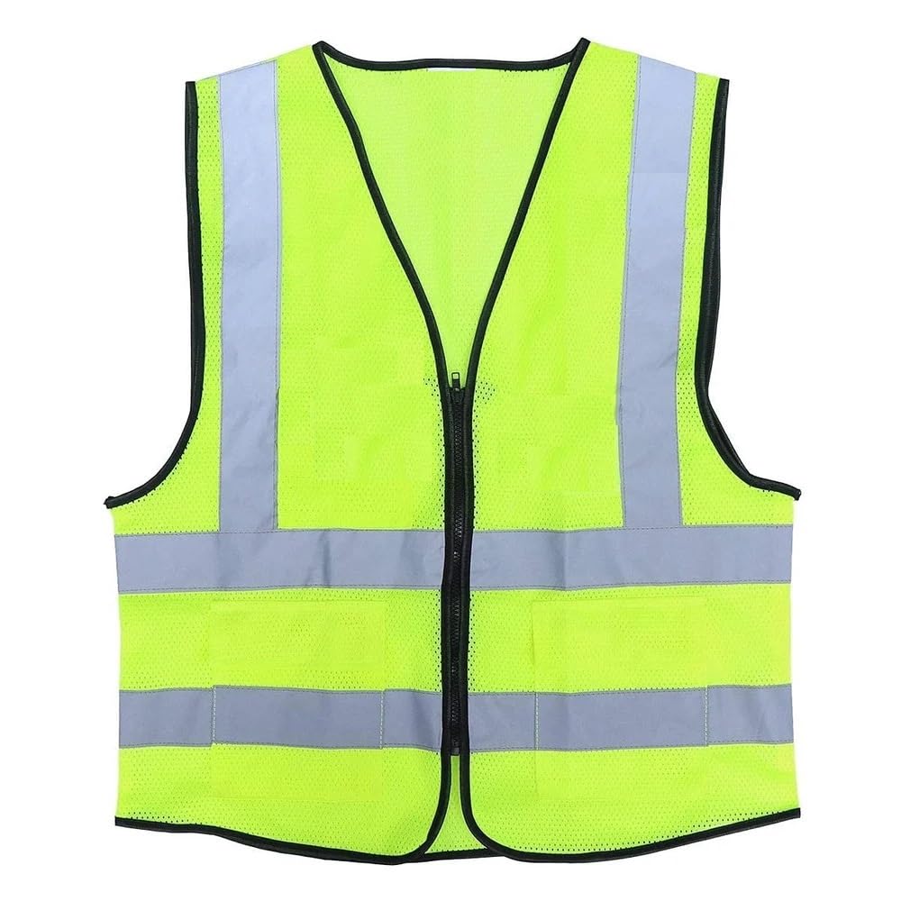 Unisex-Adult Its Own High Visibility 2" Reflective Safety Zipper Casual Style Jacket With 2 Pockets Polyester Fabric Green Free Size (B0CLVH1M3H) Amazon Price History, Amazon Price Tracker