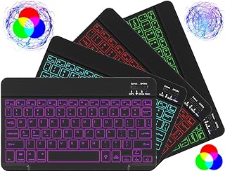 Portable Bluetooth Keyboard Compatible with iPad, Samsung & Fire Tablet, MacBook, Apple, Android, iOS, iPhone, Windows/Wireless Keyboard for Tablet, Small, Mini Smart Keyboard (Black)