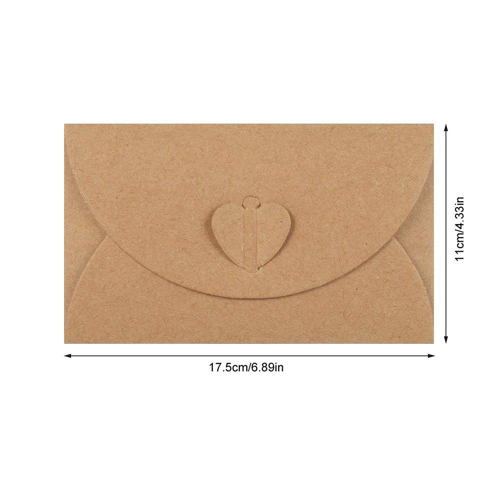 Buste in carta kraft con chiusura a cuore 100 pezzi per auguri di Natale