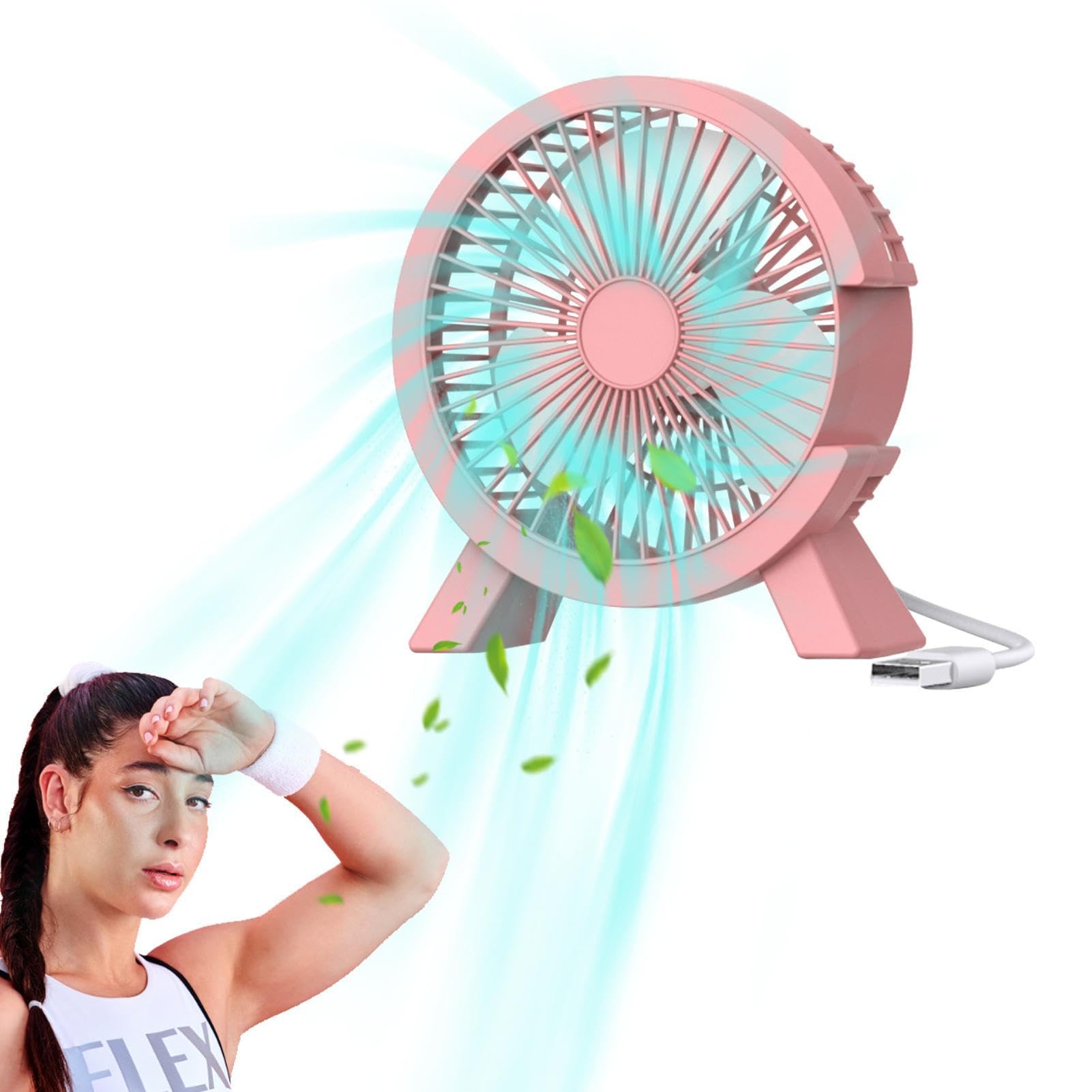 Desk Fan, Strong Wind Desk Fan Plug in, USB Desk Fan, Quiet Cooling Mini Fan, Small Table Fan Personal Fan for Desktop Home Office Travel Soptec