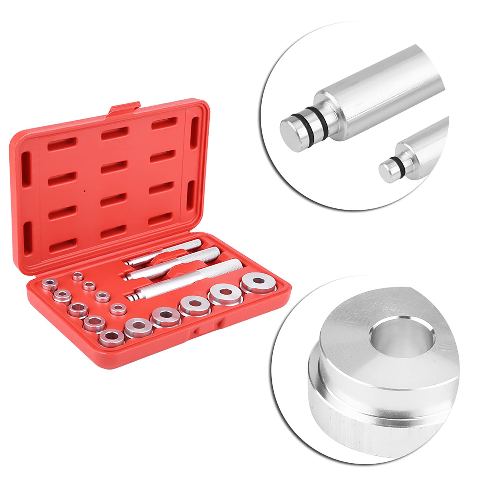 aqxreight 17Pcs Aluminium Wheel Bea Race Bush Driver Set Car Garage Tool Kit with Red Case Races and Without Causing Any Damage The Race Simply Turn Discs
