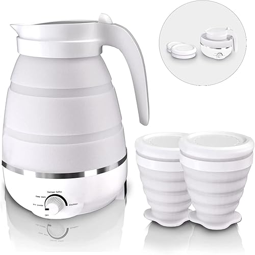 Miniatura 8 de Hervidor de viaje plegable, hervidor eléctrico portátil plegable de silicona de grado alimenticio apto para 110 V -220 V de doble voltaje para té