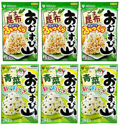 おむすび山 ふりかけ 選べる 詰め合わせセット 2種 × 各3袋 (ごま昆布・青菜)