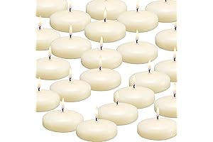 36 Pack Floating Candles: 3" Ivory Unscented Dripless Wax Burning Candles