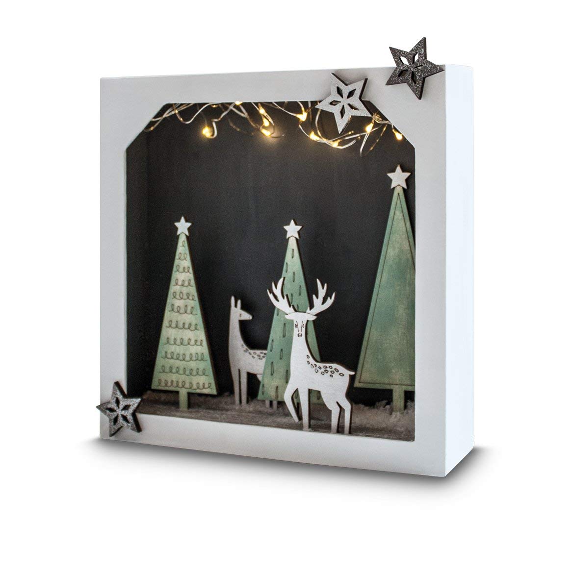 Rayher 67266000 Cardb.frame w.wood.plug-in base,FSCMixCr