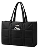 LOVEVOOK Laptop Bag for Women, Puffer Tote Bag for Work 15.6 Inch Large Computer Briefcase for Teacher Nurse, Quilted Lightweight Casual Shoulder Bag For Travel, Daily
