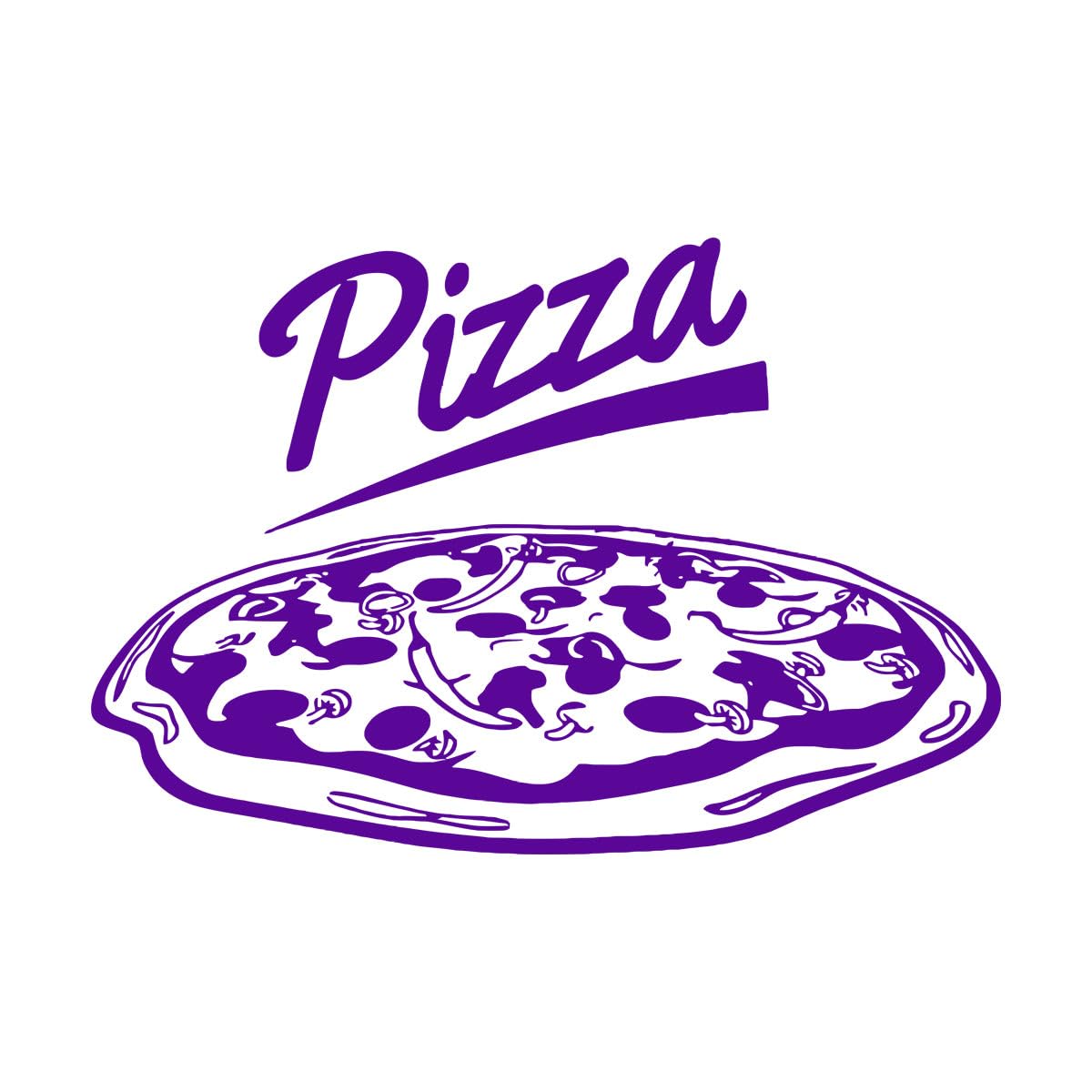 Pizza Logo Vinyl Sticker Restaurant Pizza Shop Vinyl Window Sticker Removable Pizza Store Wall Art Poster Kitchen Decor Extra Large - 58x84cm โ image 1