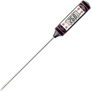 Haohaiyo クッキング温度計 料理用 デジタル サーモメーター 油 ミルク 揚げ物 お茶 肉 ハンバーグなどの温 調理用温度計 速読 料理温度計デジタル 温度管理 油温計 水温計 ℃/°F ステンレス製