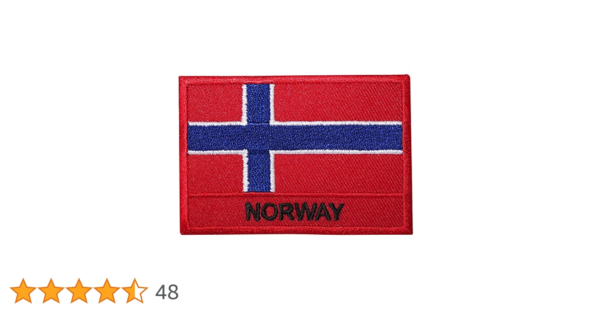 Patch Brodé Drapeau Norvège - Applique Thermocollante Ou à Coudre 6,4x7,5cm - Pour Vêtements, Sacs, Casquettes