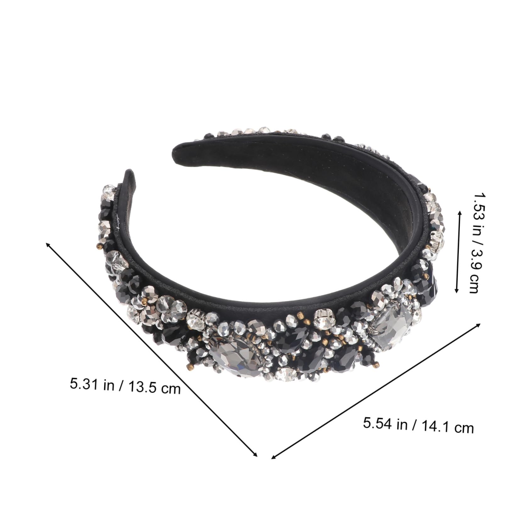 FRCOLOR 3 Diademas Brillantes Para Mujer Acolchadas Con Diamantes De Imitación Anchas Y Glamurosas.