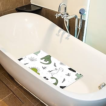 Tappetino Antiscivolo Per Vasca Dinosauro - 71x38cm, Senza BPA, Lavabile