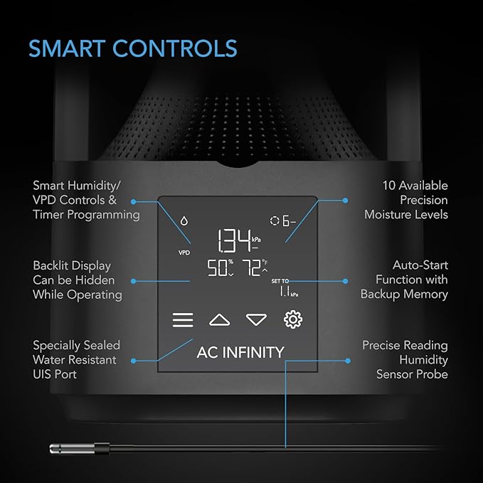 Introducing the next-gen EC ultrasonic vaporizer, a cutting-edge tool for maximizing plant growth and health. With smart controls and precision vapors, users can easily achieve optimal humidity levels with fine-tuned moisture control. The vaporizer is designed with a water-resistant seal to prevent leakage and extend its operational lifespan, ensuring long-lasting performance in any grow space.