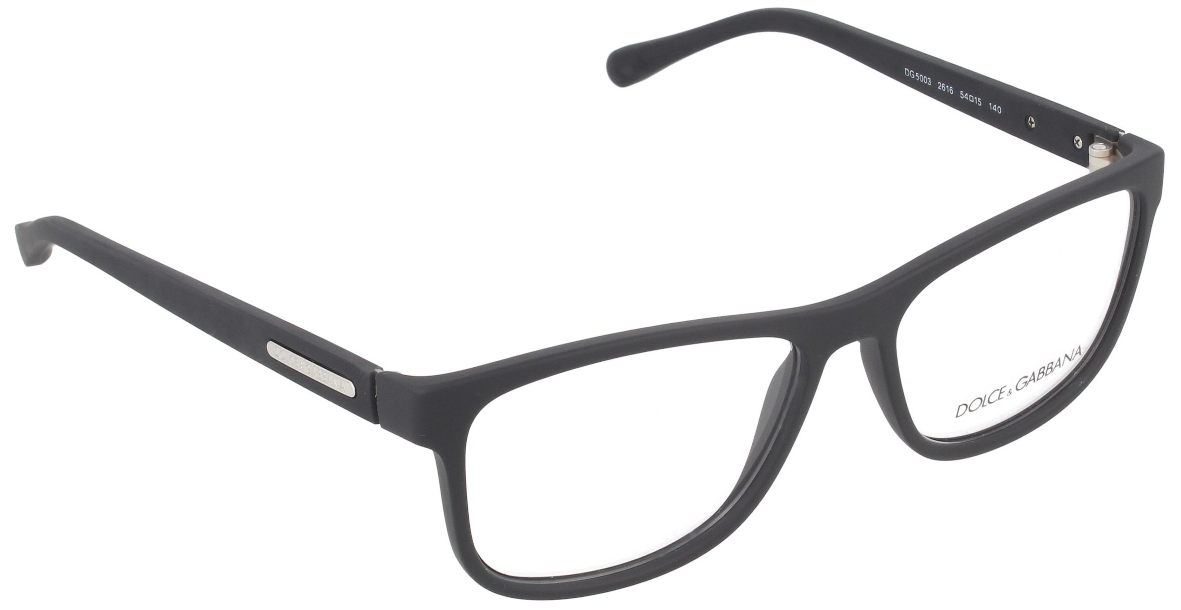 Dolce&Gabbana OVER-MOLDED RUBBER DG5003 Eyeglass Frames 2616-5415 - Black DG5003-2616-54