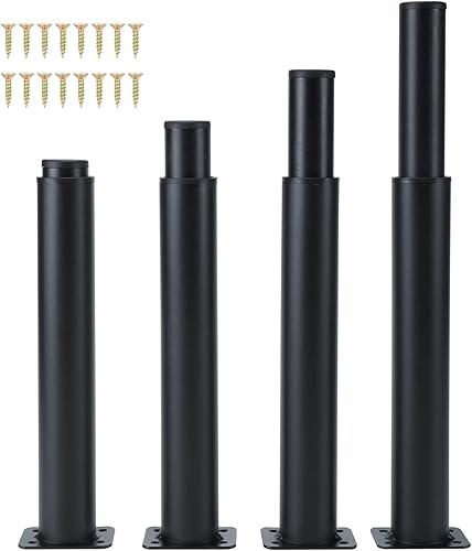 Patas de metal ajustables para muebles, patas de 9.8 a 17 pulgadas para sofá, silla, gabinete otomano, marco central de cama resistente, patas de