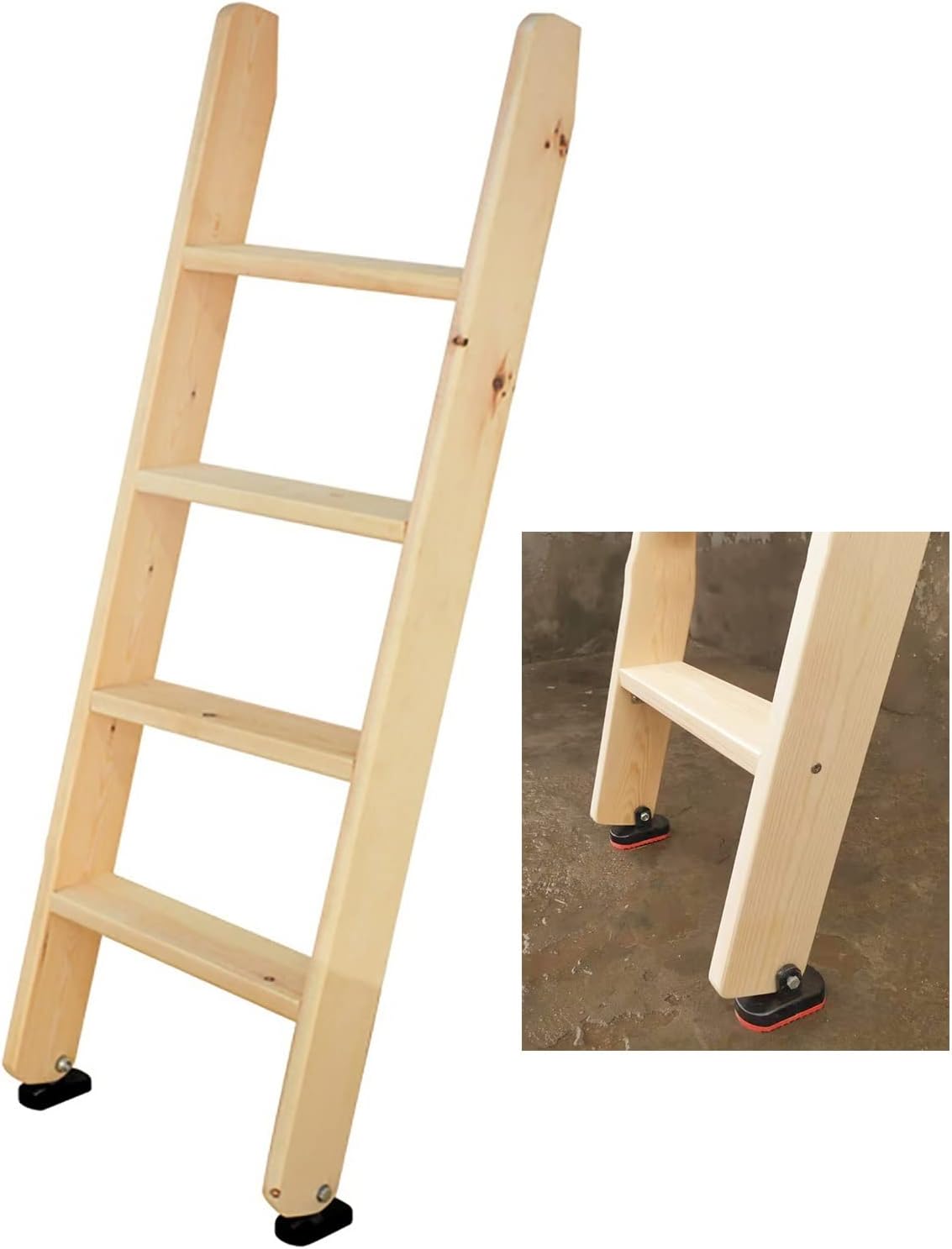 YLLFFLL Step ladder Wooden Bunk Bed Ladder, 10cm Extra Wide Twin Bed