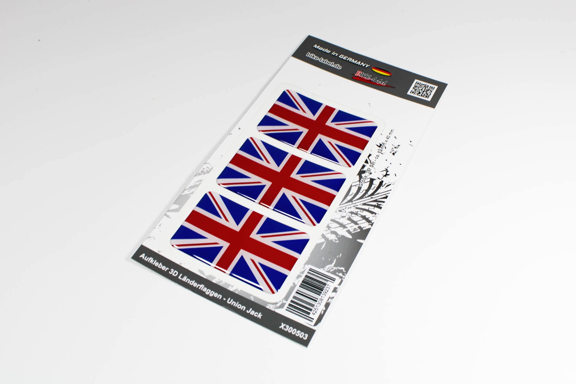 Adesivi 3D Bike Label Bandiera Regno Unito (3 Pz) - Decorazioni Resistente Per Auto, Moto, Casco - Made In Germany