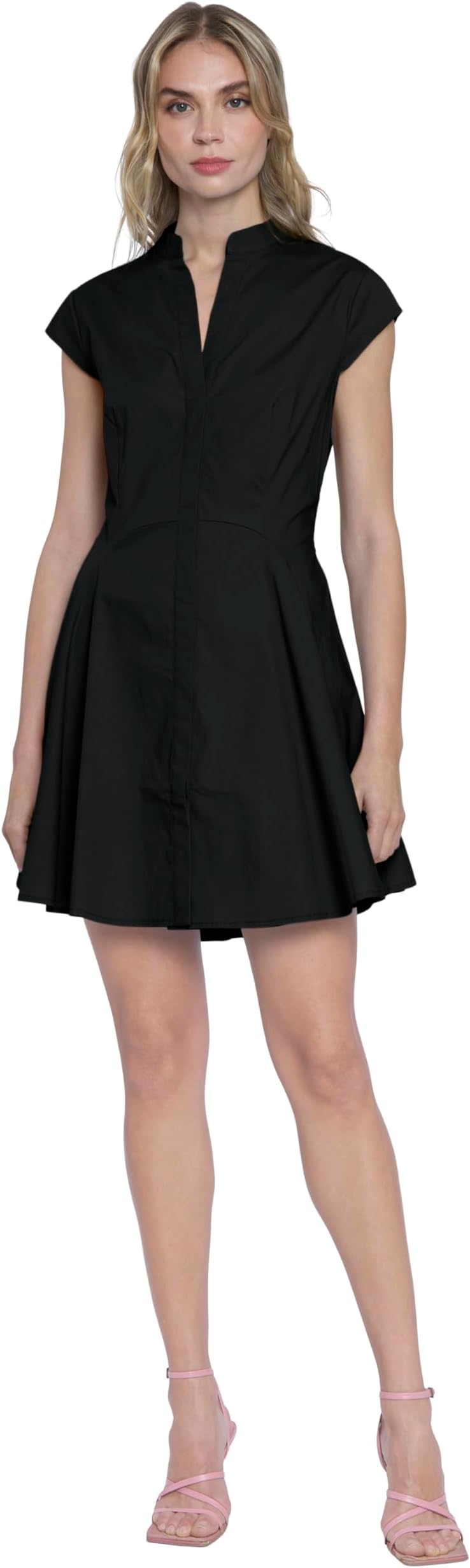 Women's High Neck Fit and Flare Shirtdress Women's Dress | Summer Dresses for Women