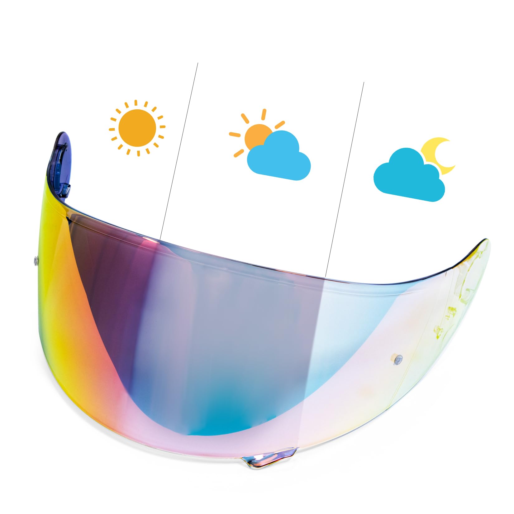 PSLER GT Air 2 Photochromic Visor - Motorcycle Helmet Tinted Visor UV Protection Face Shield Replacement for GT Air GT Air 2 Neotec-1 CNS-1 TC-5 TC-9,Transparent Red to Deep Red