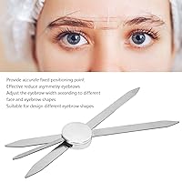 Vista 3 de Sonew Regla de cejas ajustable, herramienta de medición de maquillaje de posicionamiento de cejas de acero inoxidable (plata)