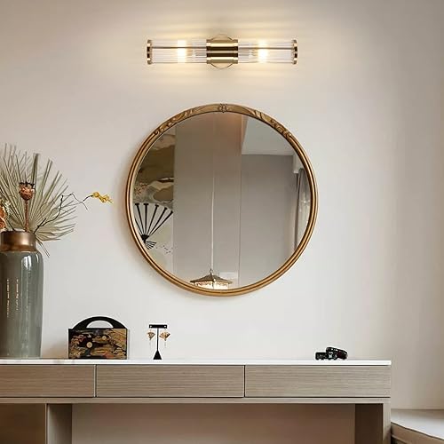 Miniatura 6 de Lámpara de pared de vidrio para interiores, luces de tocador de baño de latón al lado del espejo, lámparas de iluminación arriba y abajo, enchufe E12