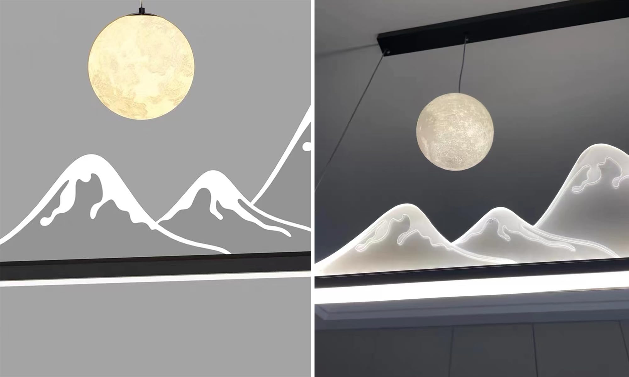 Moderne LED pendelleuchte Esstisch, kreativ LED Esszimmer hängelampe Dimmbar mit Fernbedienung Küchen Hängend Leuchte Modern Kronleuchter für Teetisch Couchtisch Deko Deckenlampe (Schwarz, L120cm)