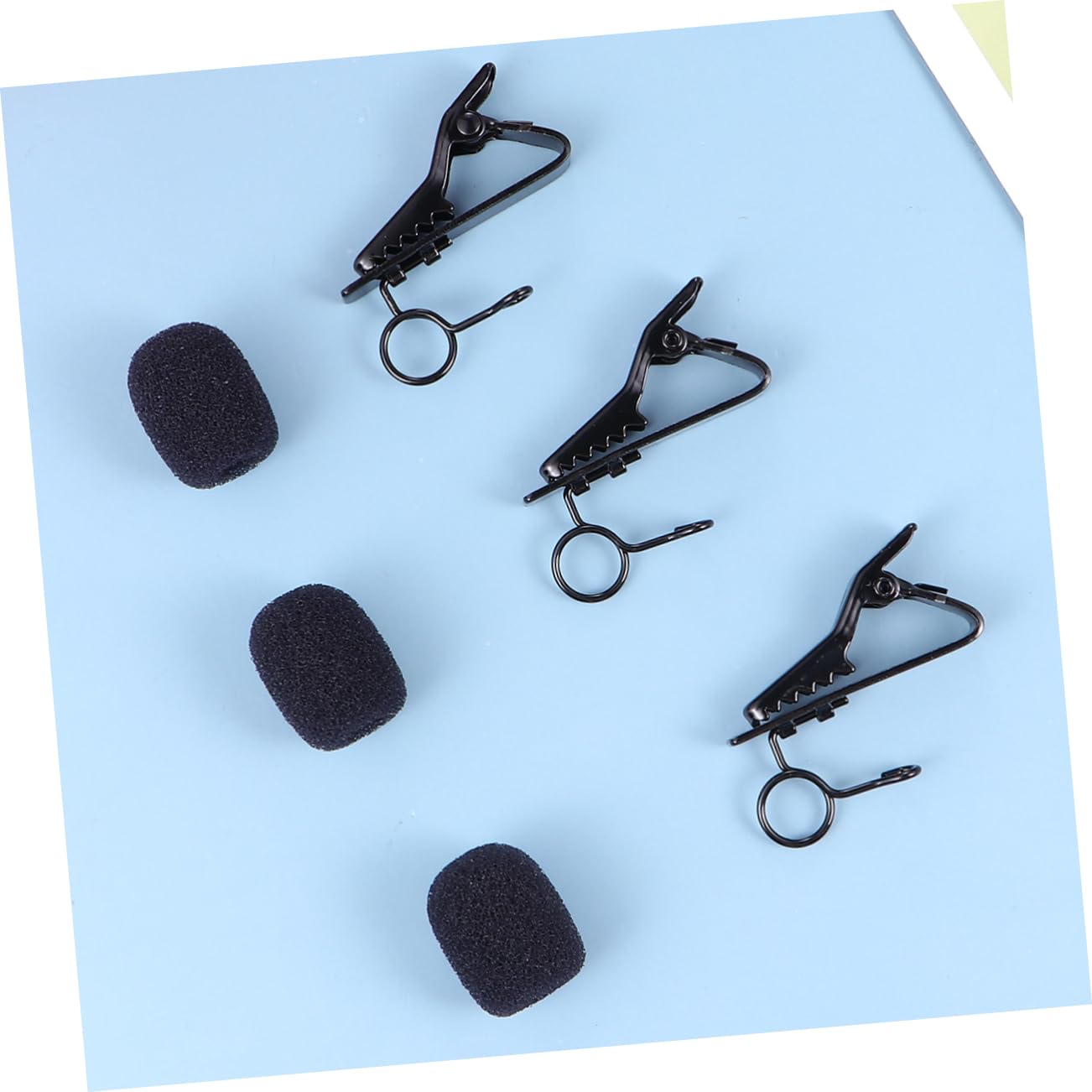 Totority 24Pcs Microphone Clip Mini Lapel Lavalier Tie Clips with Sponge Covers for Karaoke Voice Recording and Video Conferencing Durable Construction Black