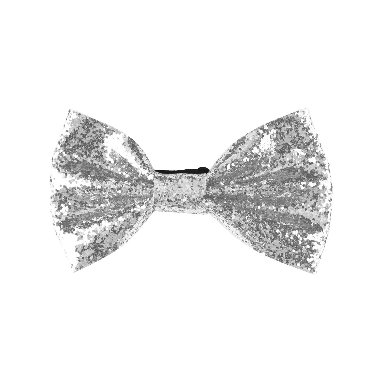 Bojueshaw Sparkling Glitter Bow Tie,Adjustable Pre-Tied Sequin Bowtie,Sequin Costume Accessories Party Fancy Dress Costume(White)