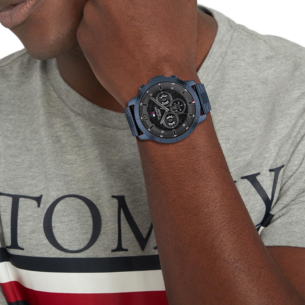 Tommy Hilfiger Zegarki męskie Analogowe kwarcowe 32022052, Niebieski, taille unique, Bransoletka