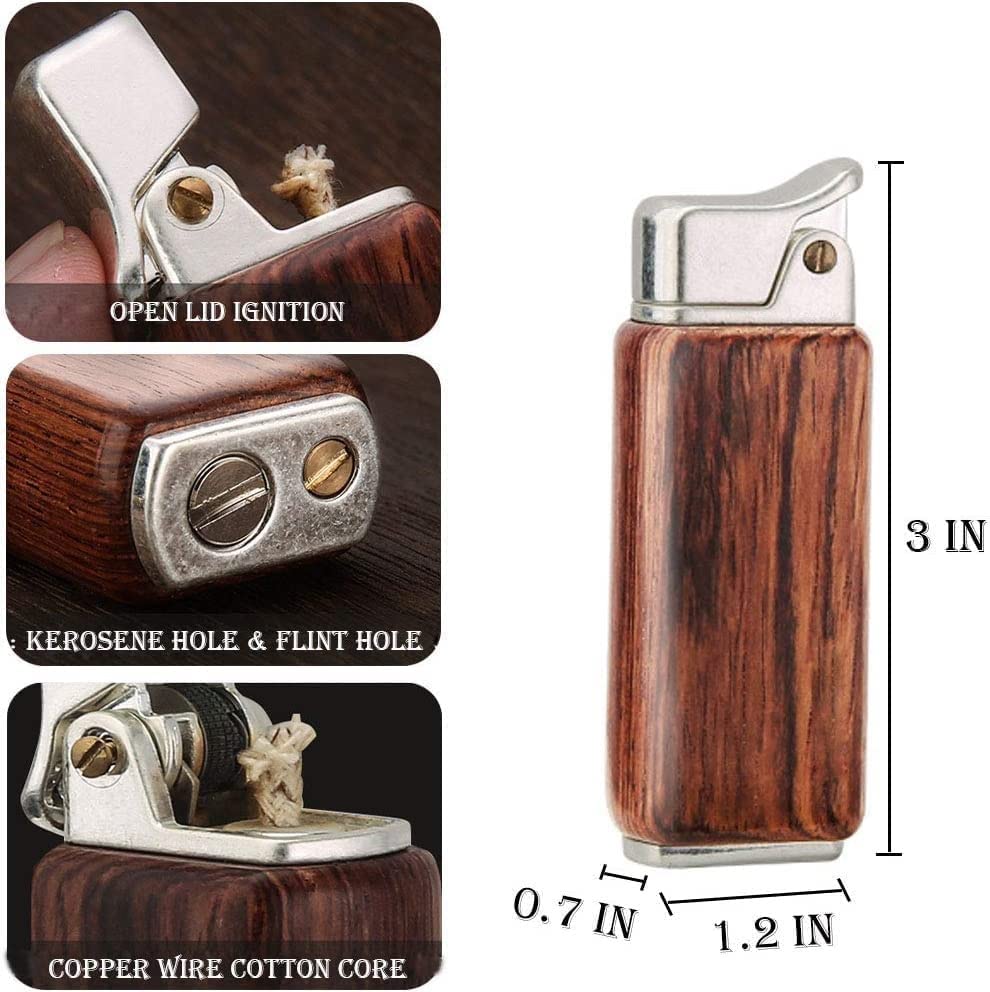 Amazon.com: FGLSDAHJI Wood Vintage Antique Kerosene Lighter, Reusable Soft  Flame Lighter Duct Cigarette Lighter with Wooden Box, Cool Flip Lighter for  Men, Dads, Husbands Gift (Color : Brown) : Health & Household