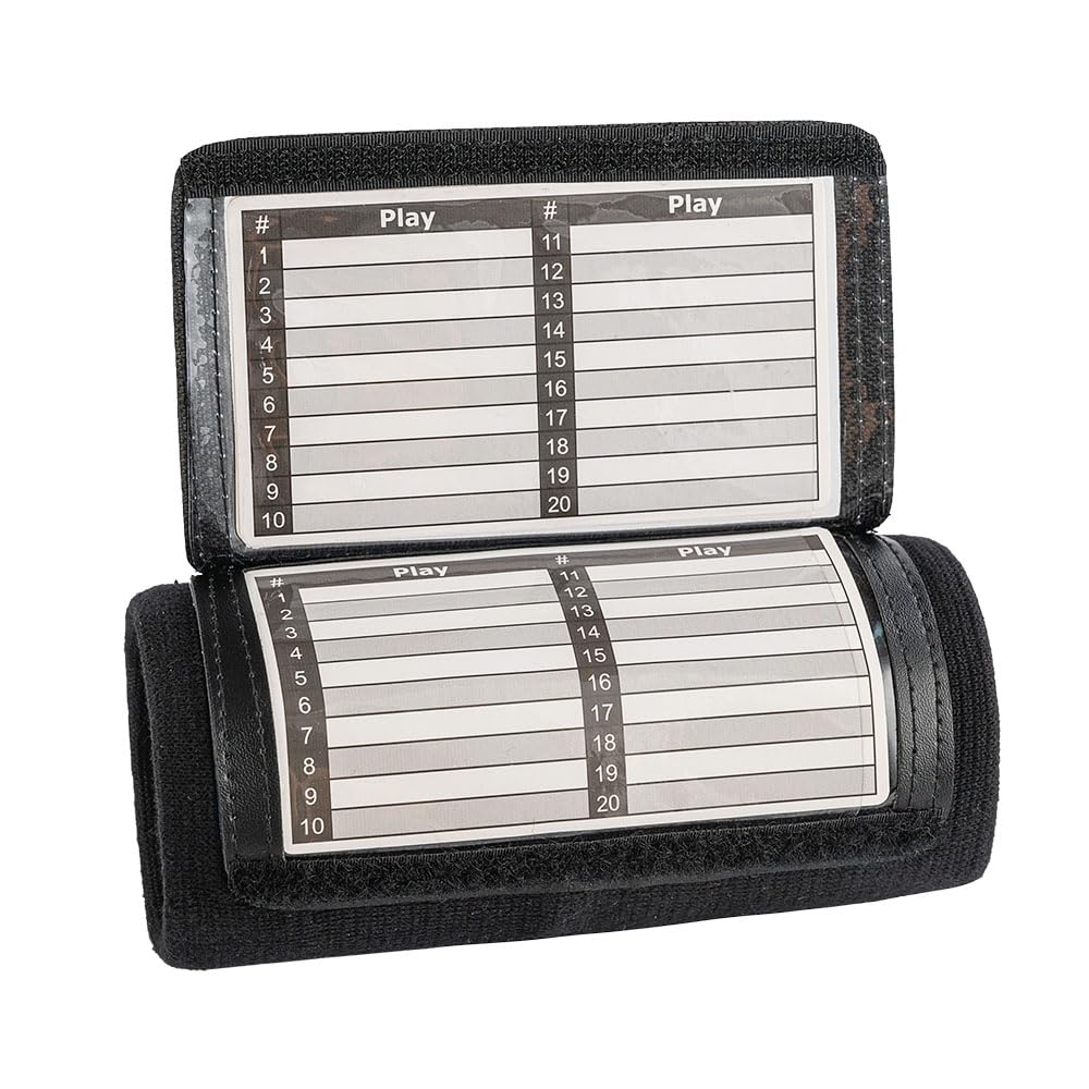 CHLPRO Wrist Guards Quarterback Playbook Wristband - 3 Playsheets - Perfect for Tackle and Flag Football(Audlt,Black)