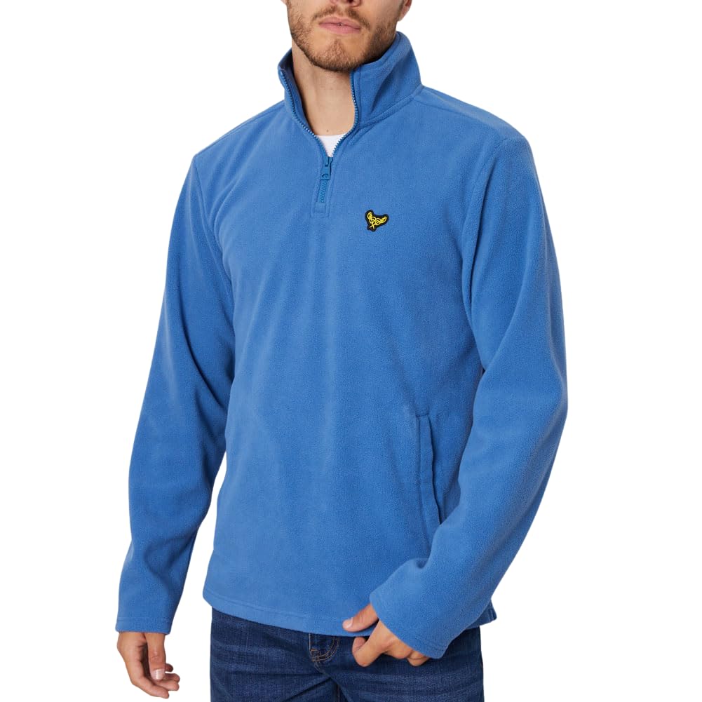 Threadbare 'Blade' Men's Quarter Zip Outdoors Pullover Fleece Sweatshirt, Cobalt, S