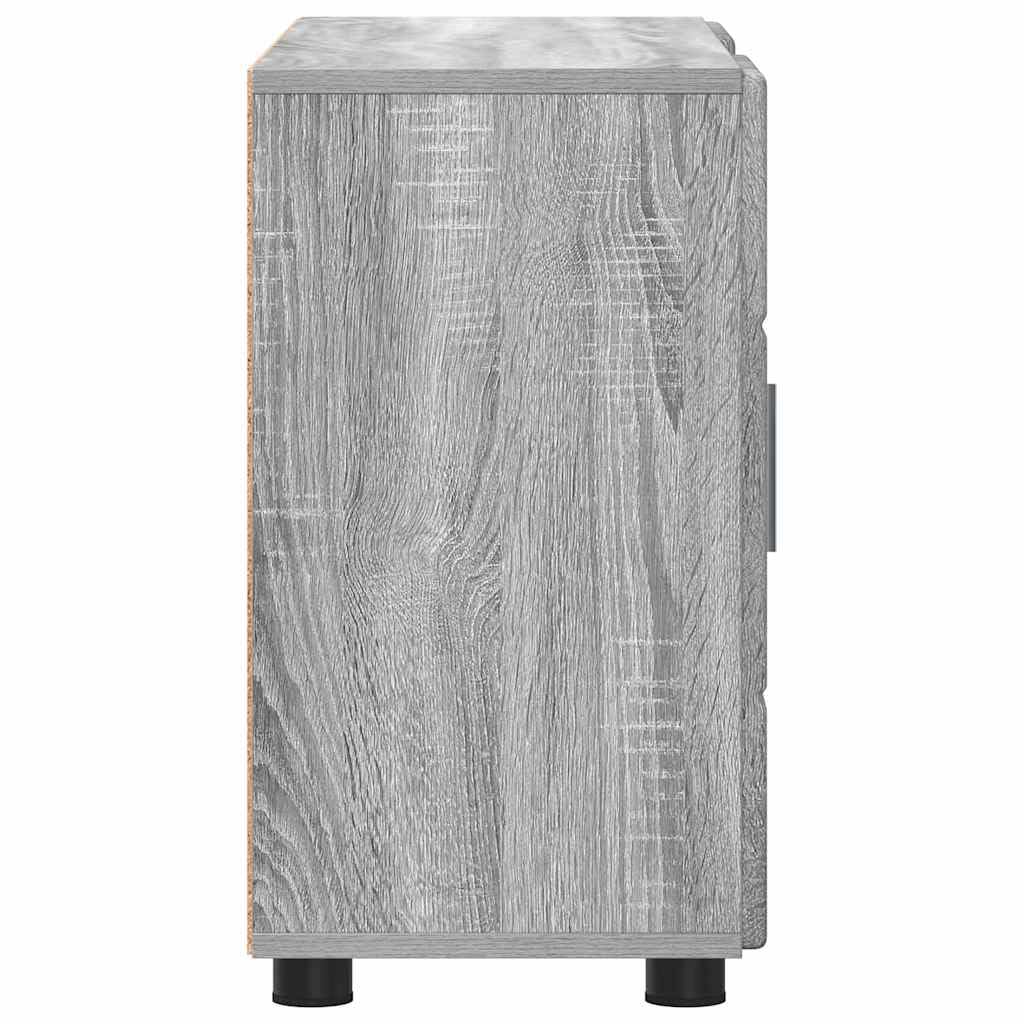 Florin, credenza in robusto legno, 88,5 x 30,5 x 55,5 cm, grigio sonoma, con ampio spazio di archiviazione, opaca, versatile, per soggiorno, casa, ufficio e camera familiare