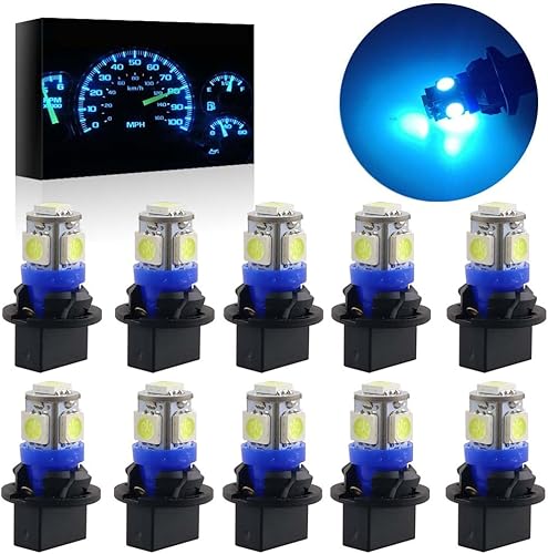 T10 194 168 Dash Instrument - Bombillas LED color azul hielo con panel brillante, 10 unidades, color azul hielo