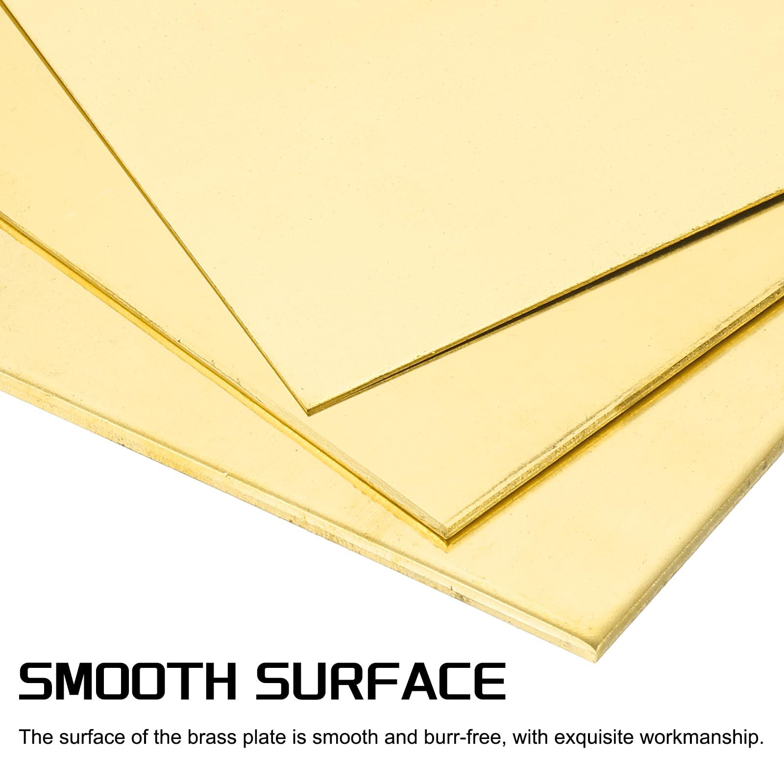 sourcing map Feuille de laiton 0,6 mm x 100 mm x 100 mm H62 - Plaque métallique fine avec gants pour loisirs créatifs, modélisme, bijoux, réparation électrique industrielle - Doré