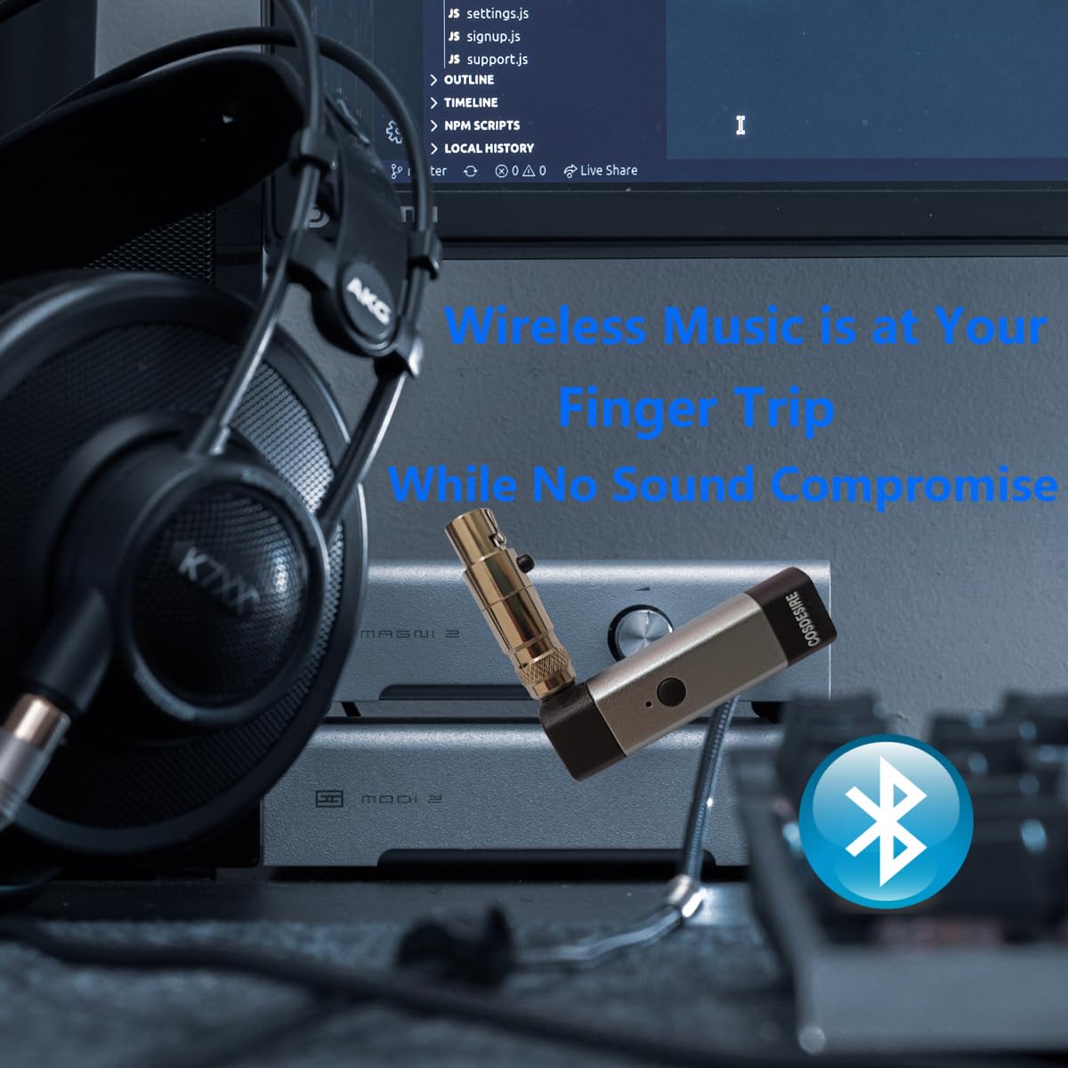 COSDESIRE Bluetooth Adapter and Cable Replacement for AKG K240, K240S, K240MK II, Q701, K702, K141, K171, K181, K271s - Image 2