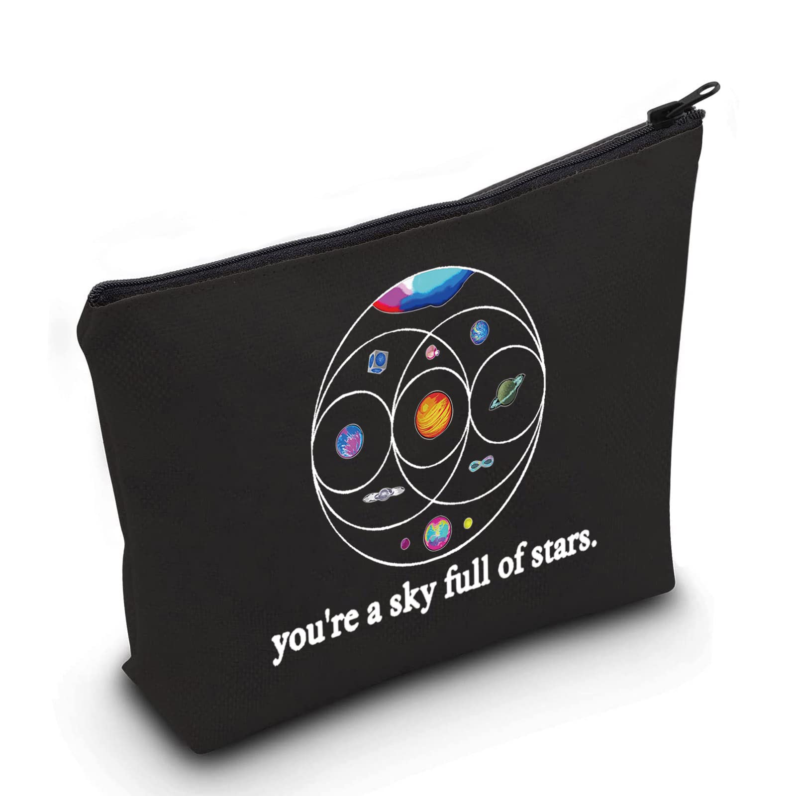 LEVLO Music Band Cosmetic Make Up Bag Star Moon Sun Lover Gift You'Re a Sky Full Of Stars Make Up Zipper Bag For Women Girls