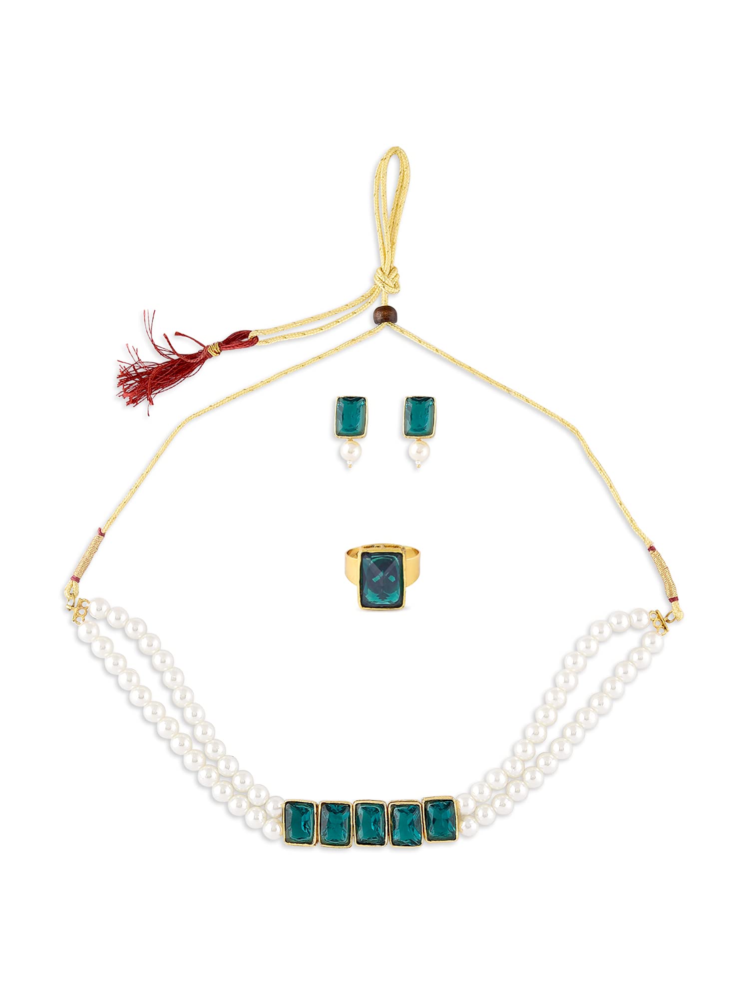 See full amazon price history chart for ZAVERI PEARLS Green Ethnic Multistrand Pearls Choker Necklace Earring & Ring Set For Women-ZPFK10768 ZAVERI PEARLS Green Ethnic Multistrand Pearls Choker Necklace Earring & Ring Set For Women-ZPFK10768 (B09GN9HD14) Amazon Price History, Amazon Price Tracker