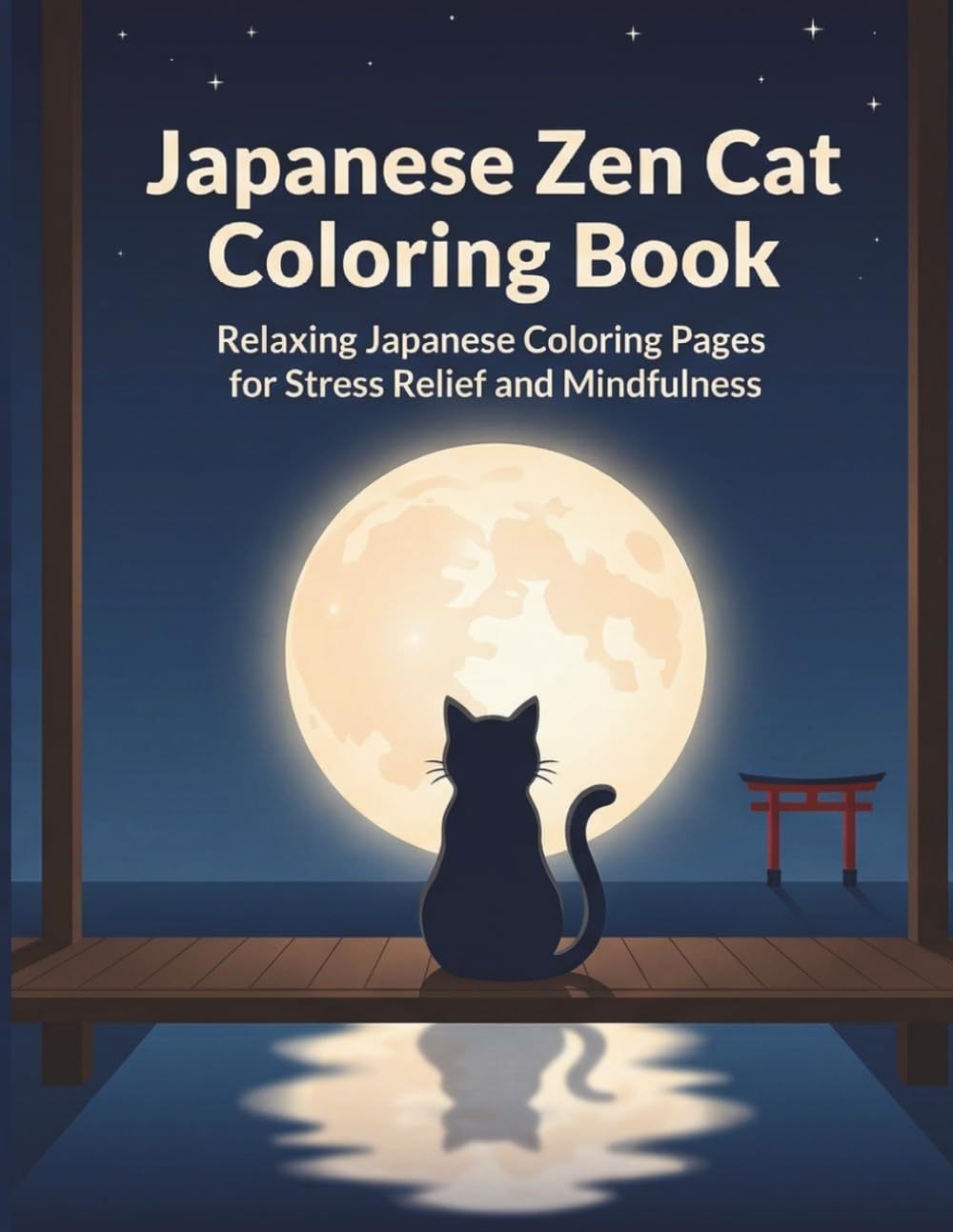 Japanese Zen Cat Coloring Book: 30 Relaxing Japanese Scenes for Adults (Quiet Japan Coloring Series)