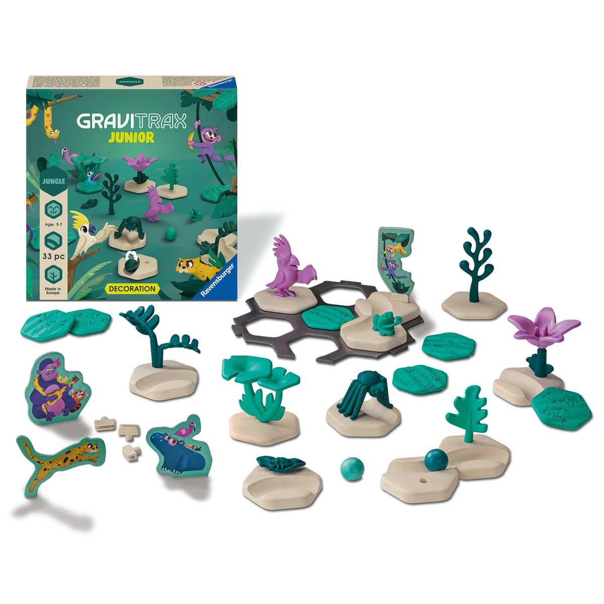 GraviTrax JUNIOR Set d'extension décoration Océan - 00027400 - Circuits de billes - dès 3 ans - Jeux - Jouets