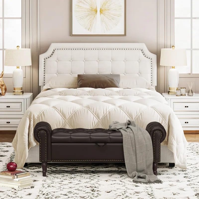 LEGACY OF COMFORT Dawsey Upholstered Storage Bench 2 Seater Sofa Upholstered Ottoman Bench with Storage for Living Room Bedroom Entryway (Dark Brown Leather) (B0DBW5CX7M) Amazon Price History, Amazon Price Tracker